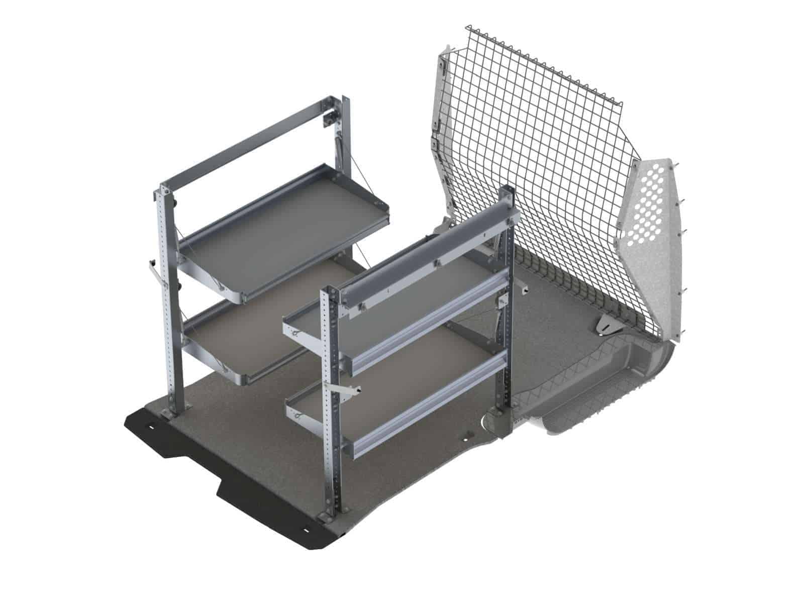 Delivery Van Shelving Package Ford, Ford Transit Connect Interior Shelving And Roof Racks