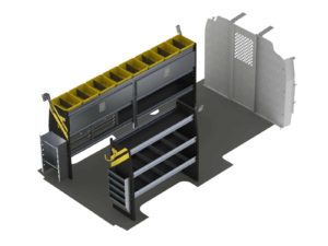 Electrician Van Shelving Package, Chevrolet Express, 155”  WB - GSL-11